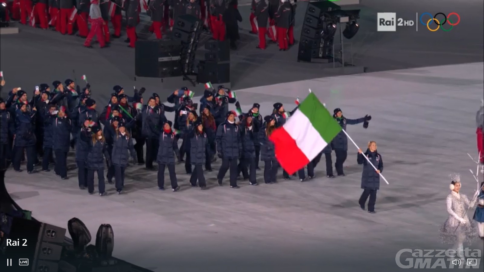 Olimpiadi: i valdostani sfilano a PyeongChang Olimpiadi: i valdostani sfilano a PyeongChang