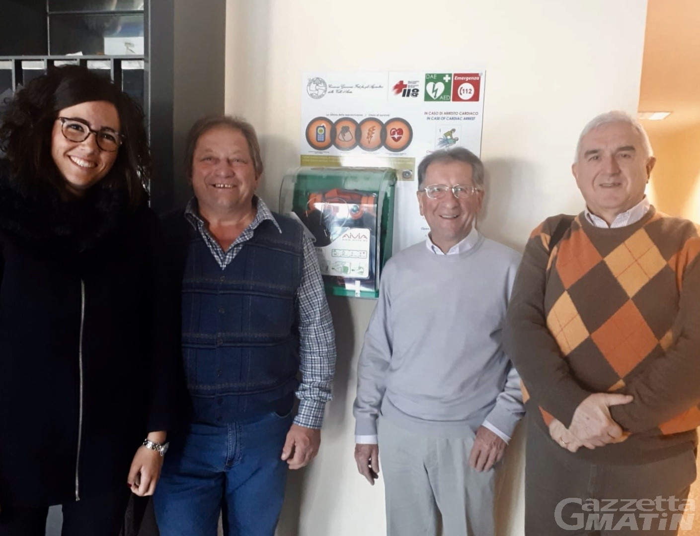 Aosta: il centro direzionale Miroir ha un defibrillatore Aosta: il centro direzionale Miroir ha un defibrillatore