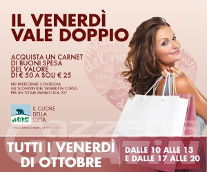 Al Centro Commerciale Gli Orsi di Biella i venerdì di ottobre valgono doppio Al Centro Commerciale Gli Orsi di Biella i venerdì di ottobre valgono doppio