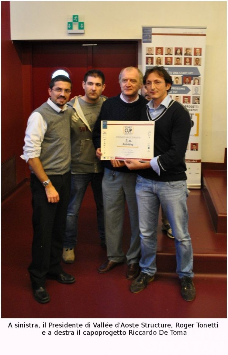 Lavoro: Rubriking, innovativa agenda elettronica, si aggiudica il premio Start Cup Valle d’Aosta