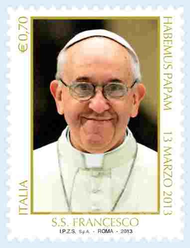 Un francobollo celebra il pontificato di Papa Francesco