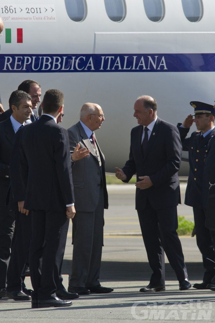 Il presidente Napolitano ad Aosta