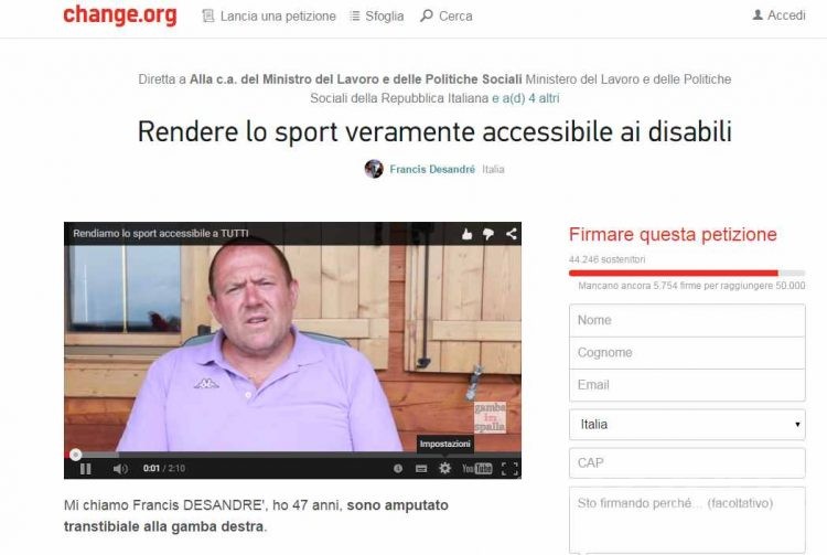 Disabilità: la sfida di Francis: «voglio partecipare al Tor des Géants»