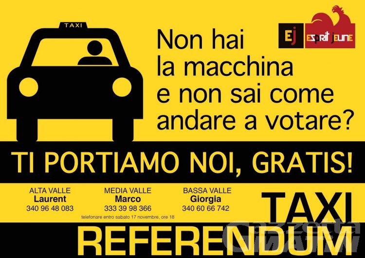 Taxi referendum: ti portiamo gratis a votare