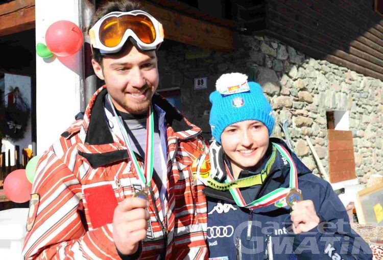 Sci alpino: Simon Maurberger e Federica Sosio campioni a Pila