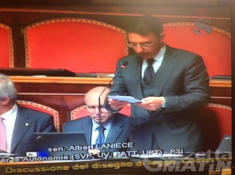 Senato: Albert Lanièce: «Sì alle riforme ma nel rispetto delle autonomie»