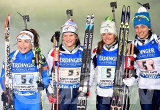 Biathlon: Nicole Gontier bronzo mondiale con la staffetta femminile