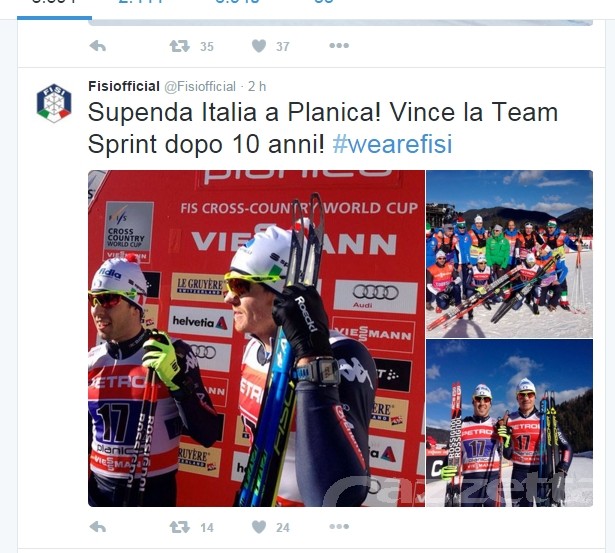 Fondo: Pellegrino fa sua anche la team sprint