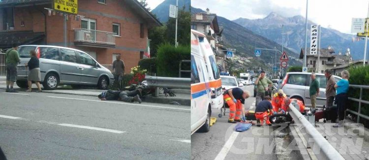 Incidente stradale: centauro ferito a Sarre
