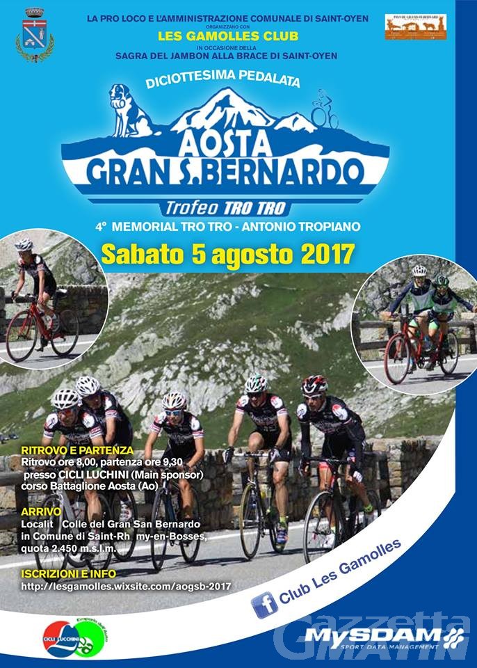 Ciclismo: torna la pedalata solidale al Gran San Bernardo