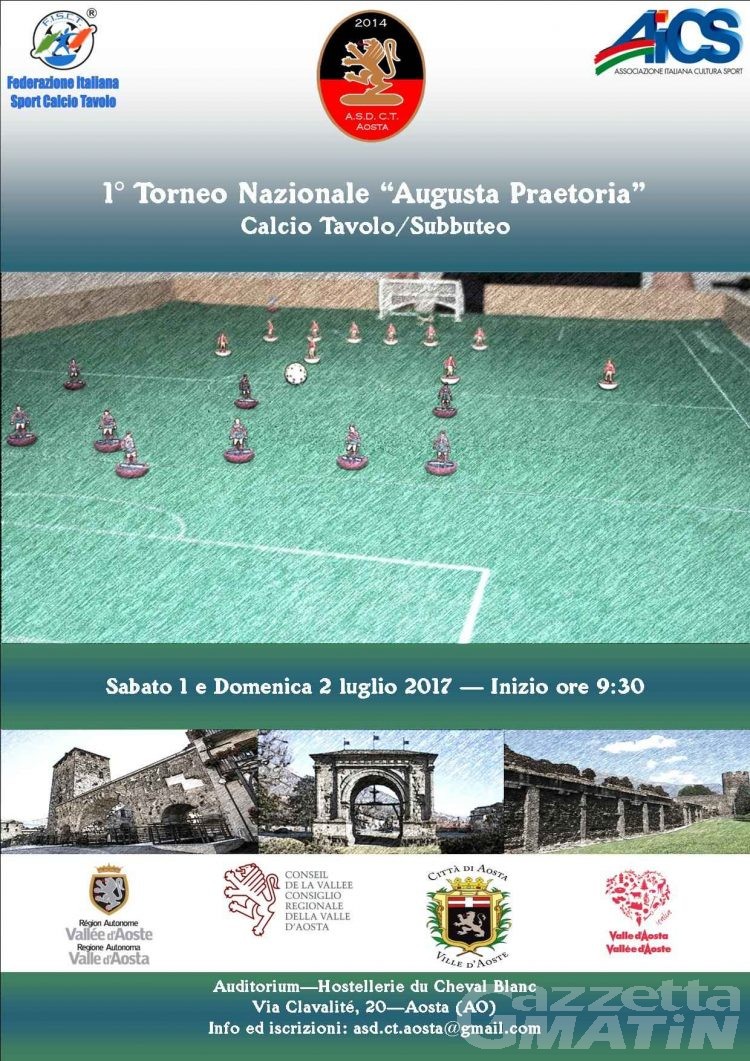 Calcio tavolo: ad Aosta l’Open Augusta Praetoria
