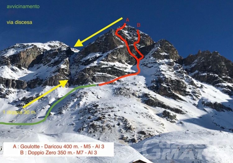 Alpinismo: aperta la nuova via “Gulotte Daricou-Morano”