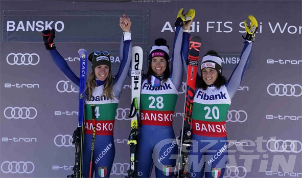 Sci alpino: podio tutto azzurro a Bansko