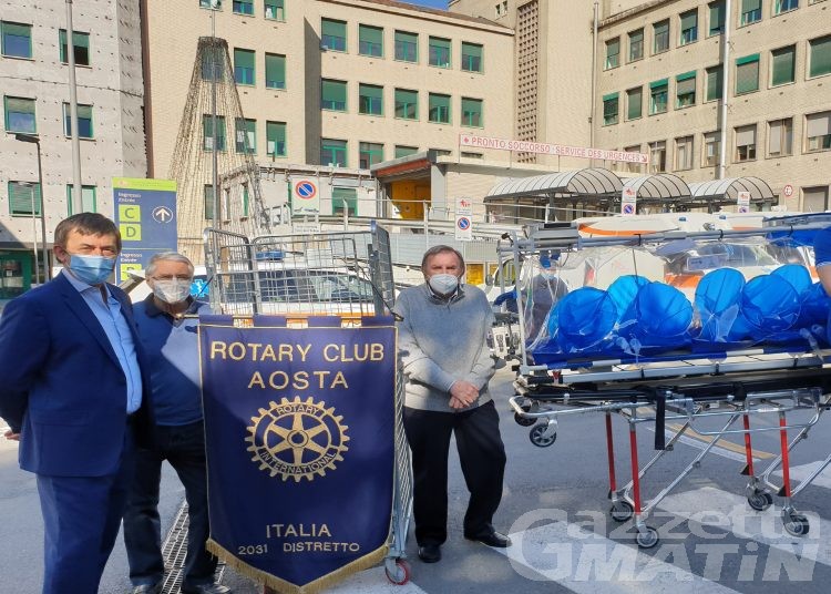 Il Rotary Club Aosta dona una barella per biocontenimento all’ospedale Parini