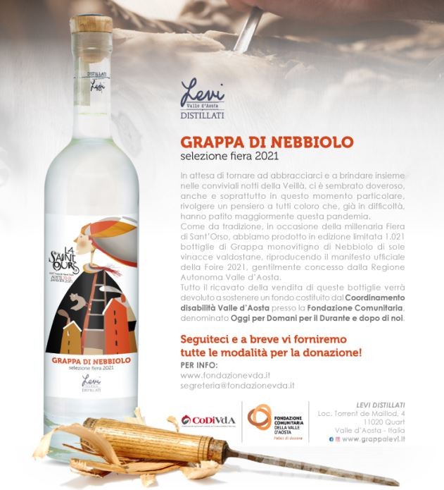 Fiera di Sant’Orso, ecco la Grappa Levi edizione limitata numero 1021 Fiera di Sant’Orso, ecco la Grappa Levi edizione limitata numero 1021
