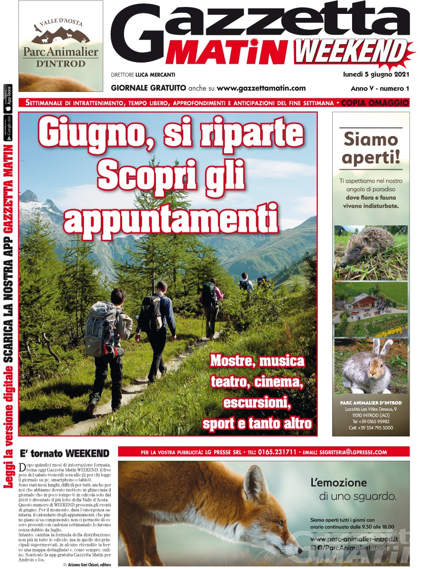 Informazione: sabato 5 giugno torna in edicola il free press WEEKEND Informazione: sabato 5 giugno torna in edicola il free press WEEKEND