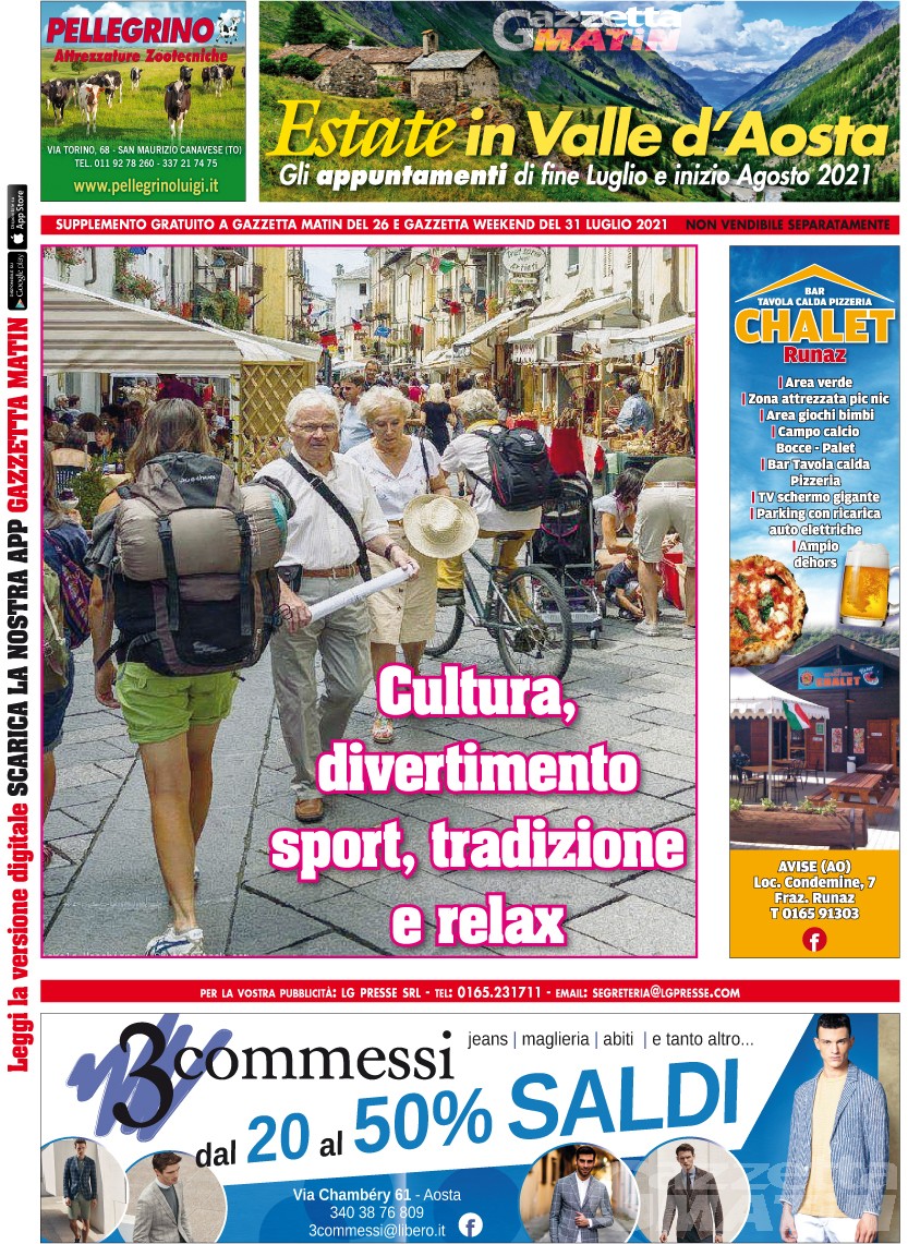 Cosa fare questa estate in Valle d’Aosta: lunedì 26 luglio scoprilo GRATIS con Gazzetta Matin Cosa fare questa estate in Valle d’Aosta: lunedì 26 luglio scoprilo GRATIS con Gazzetta Matin