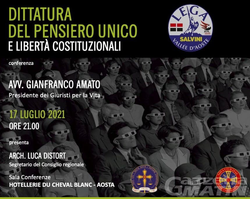 Libertà di espressione e costituzionali, la Lega organizza due incontri ad Aosta Libertà di espressione e costituzionali, la Lega organizza due incontri ad Aosta