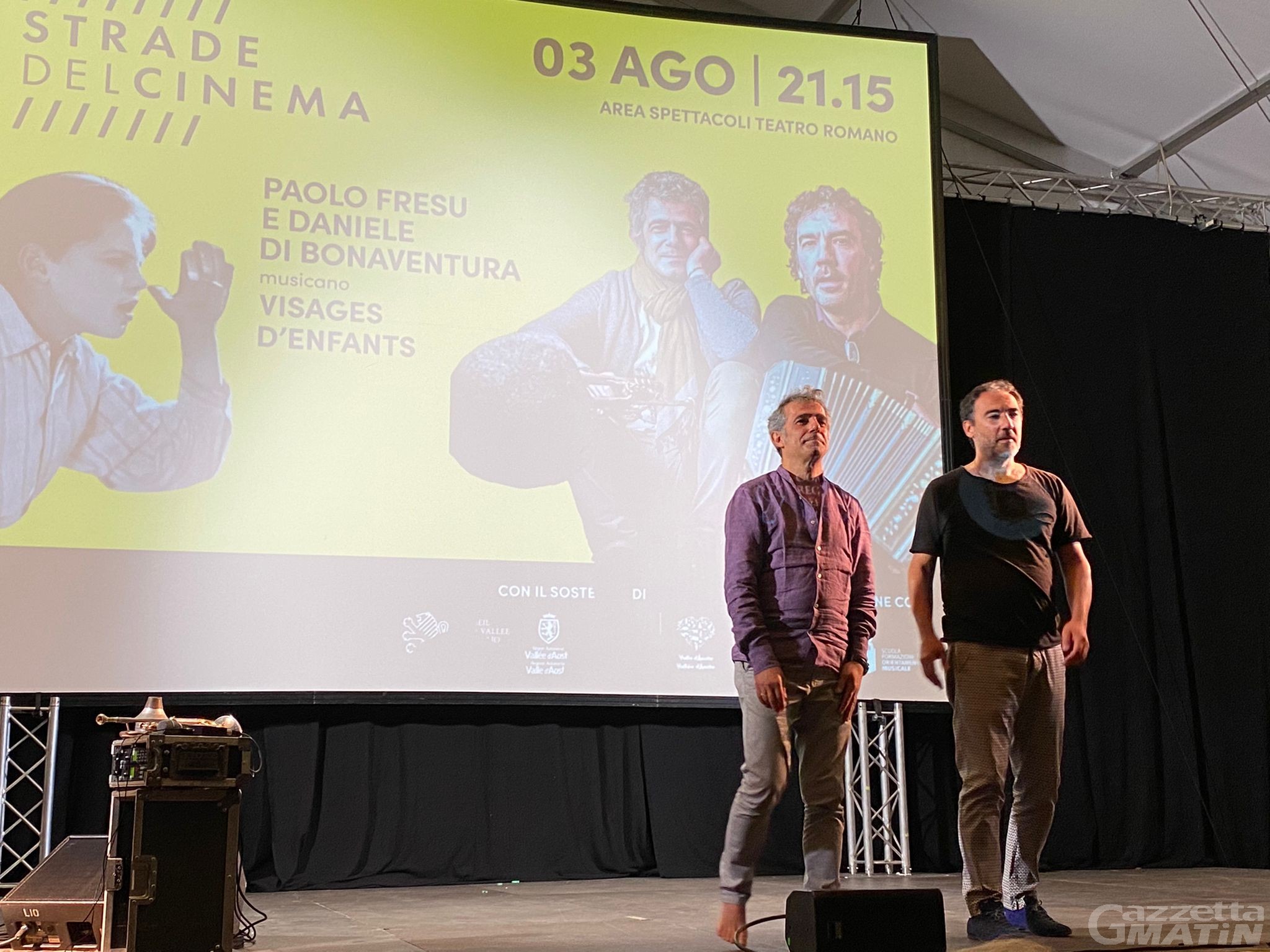 Strade del cinema, cinque minuti di applausi per Fresu e Di Bonaventura Strade del cinema, cinque minuti di applausi per Fresu e Di Bonaventura