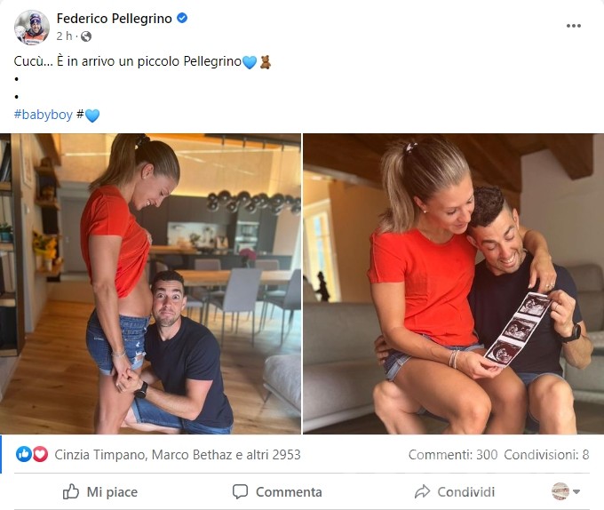 Fondo: “Cucù… È in arrivo un piccolo Pellegrino”, Greta e Chicco presto genitori