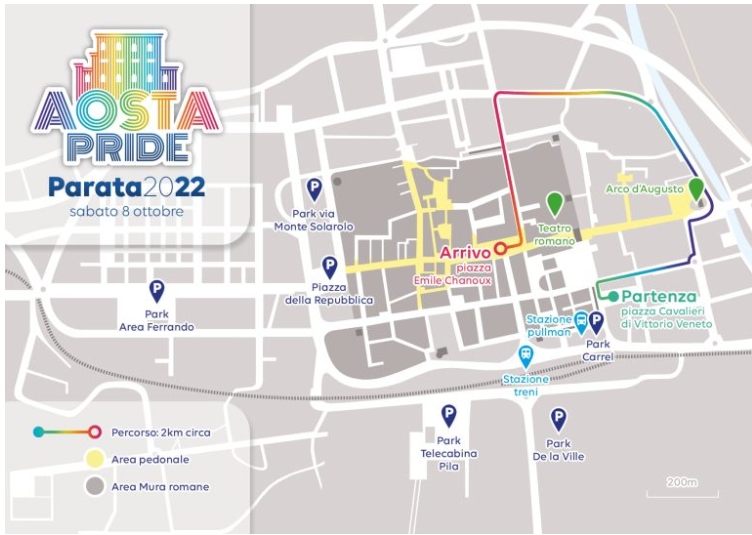 Aosta Pride: oggi la parata, ecco come cambia la viabilità