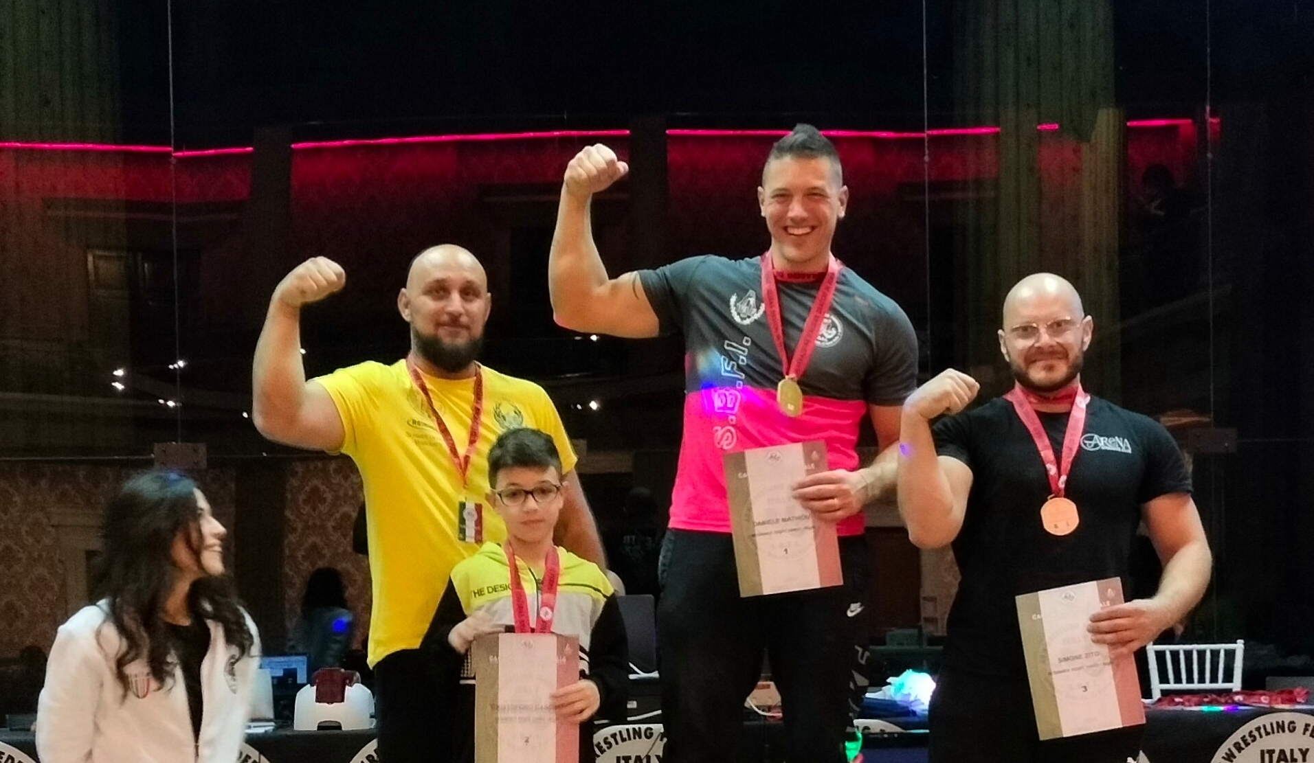 Braccio di ferro: Daniele Mathiou campione italiano della categoria Esordienti 100 chilogrammi Braccio di ferro: Daniele Mathiou campione italiano della categoria Esordienti 100 chilogrammi