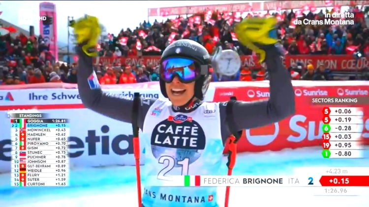 Crans Montana: vince Sofia Goggia, Federica Brignone magnifica seconda nelle libera di Coppa