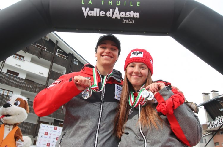 Sci alpino: Pietro Broglio e Giorgia Collomb argento anche in discesa agli Italiani Aspiranti
