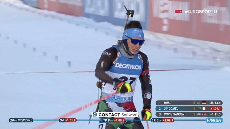 Biathlon: Giacomel splendido secondo nell’individuale di Oestersund, Bionaz centra una bella top-20