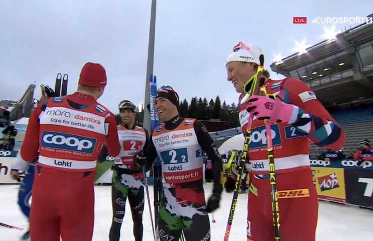 Fondo: Pellegrino e De Fabiani secondi dietro alla Norvegia nella team sprint skating di Lahti