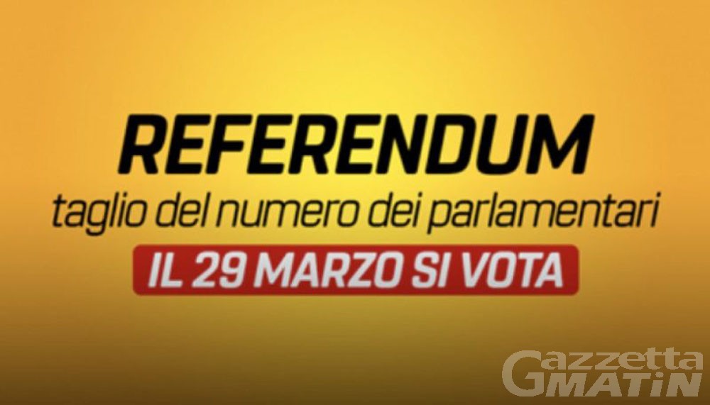 Referendum 29 marzo: ”No al taglio dei parlamentari”, appello per la costituzione di un comitato valdostano Referendum 29 marzo: ”No al taglio dei parlamentari”, appello per la costituzione di un comitato valdostano